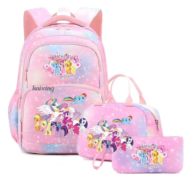 My Little Pony 3-Piece Kids Backpack Set – School Bag, Lunch Bag & Pencil Case