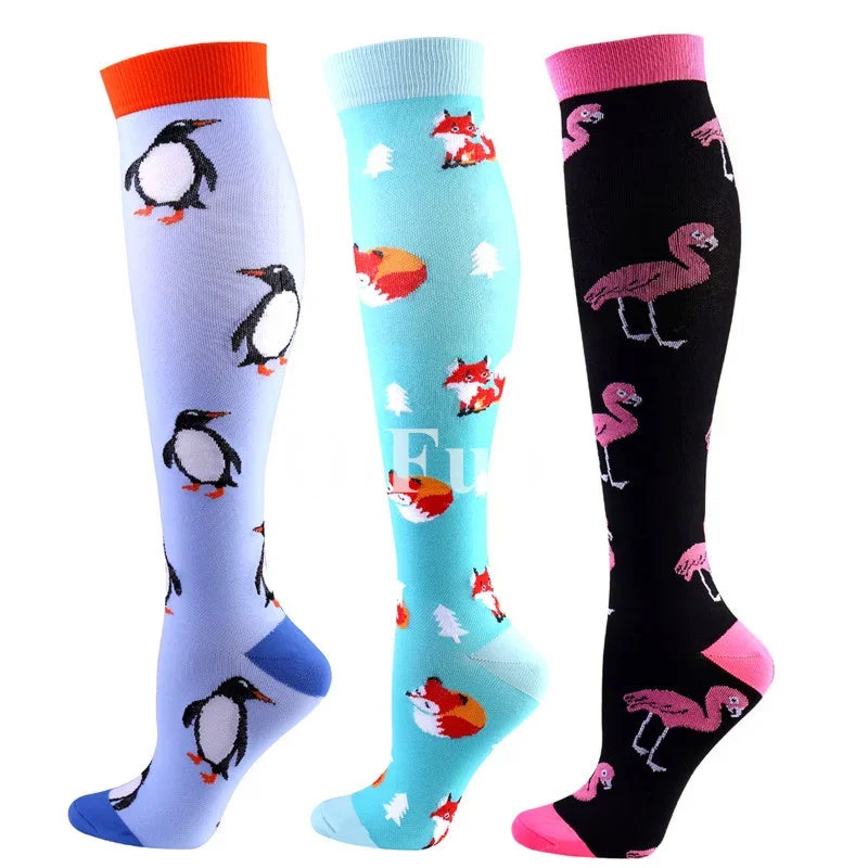 Knee High Compression Socks 20-30mmHg – 3 Pairs for Diabetes, Varicose Veins, Edema, Nurse & Running