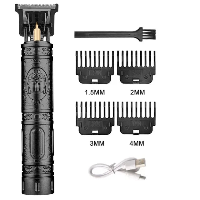 T9 Vintage Men's Electric Hair Clipper & Beard Trimmer – Rechargeable, Wet/Dry, Nose Trimmer Kit