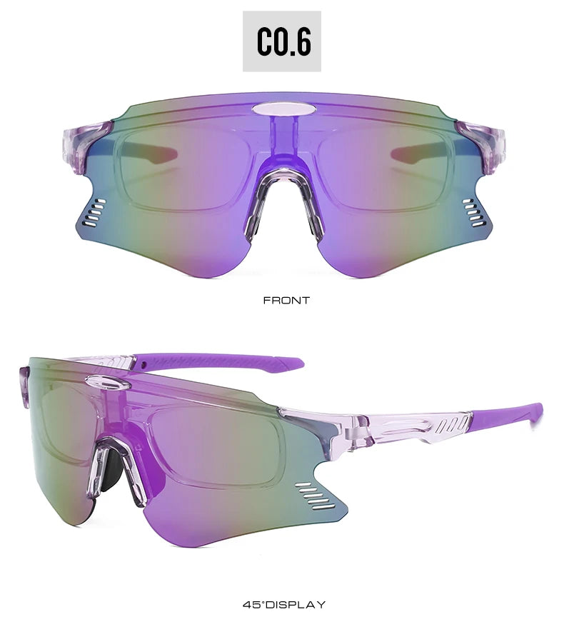KAMMPT Oversized Sports Cycling Sunglasses | Mirror Anti-UV Windproof Protective Shades for Men & Women