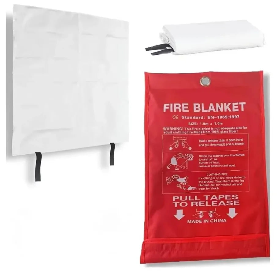Fiberglass Fire Emergency Blanket – Flame Retardant Suppression Blanket for Home Safety & Survival