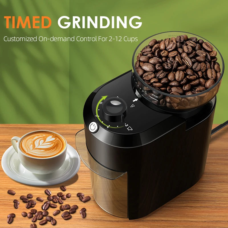 Wancle Electric Burr Coffee Grinder – 28 Grind Settings, Conical Burr Mill, 220V/120V