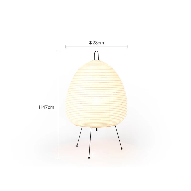 Rice Paper Table Lamp – Japanese-Style Tripod Light