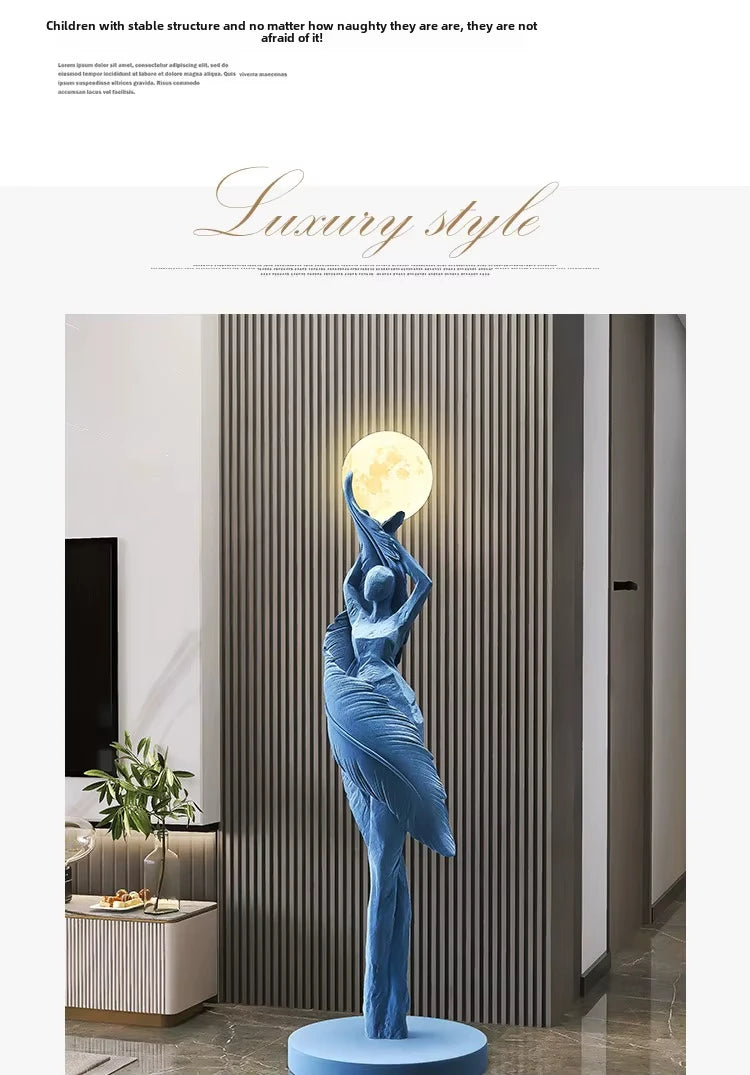 Sculptural Resin Lamp – 85 cm LED Accent