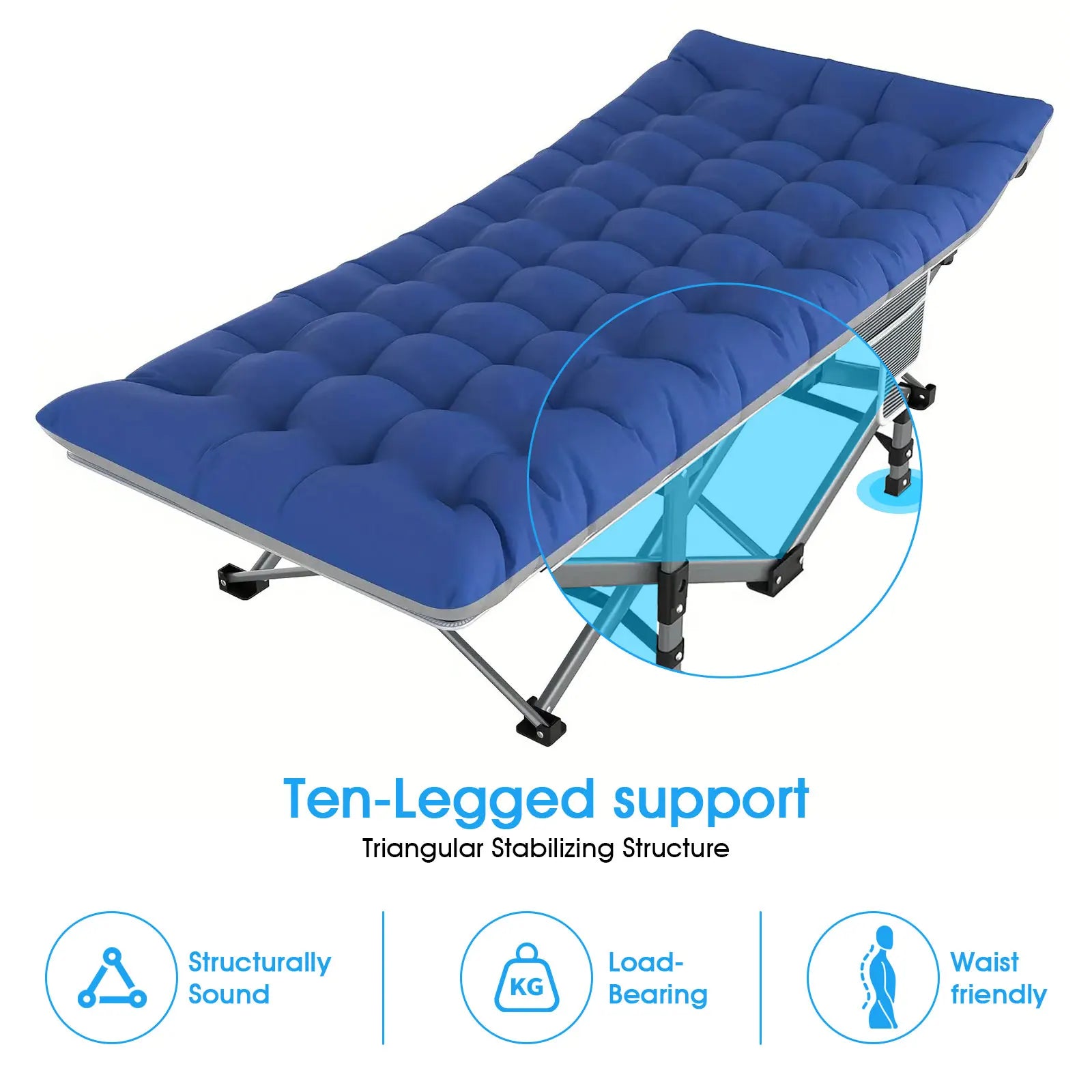 Folding Camping Cot – Heavy Duty 200KG Capacity, Portable Outdoor Bed for Adults, Beach, RV & Home