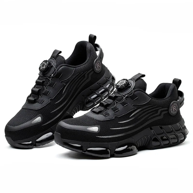Men's Air Mesh Button-Closure Work Shoes