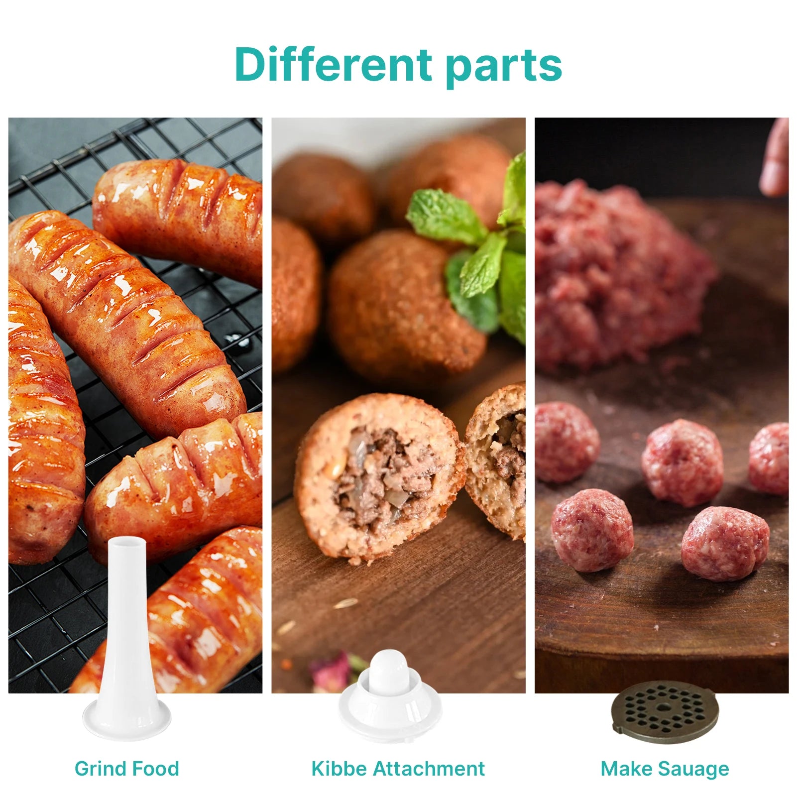 800W Electric Meat Grinder — One-Button Operation, Food-Grade Aluminum with Sausage Attachment