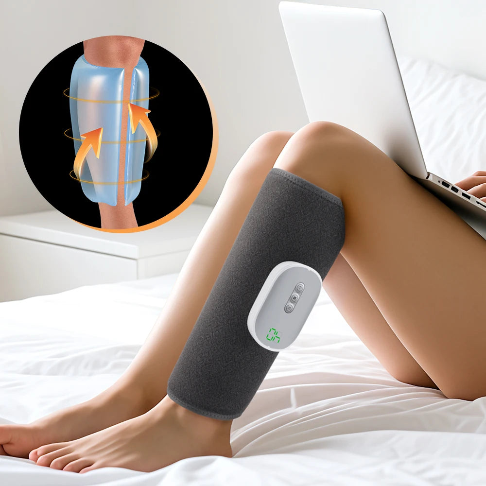 Wireless 360° Air Pressure Calf Massager — 3-Mode Airbag Leg & Foot Circulation Booster