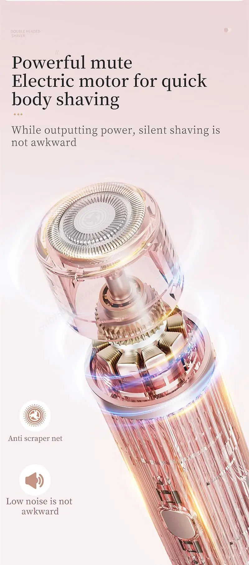 Peicon Women's Dual-Head Electric Epilator & Body Shaver – IPX7 Waterproof, USB Rechargeable