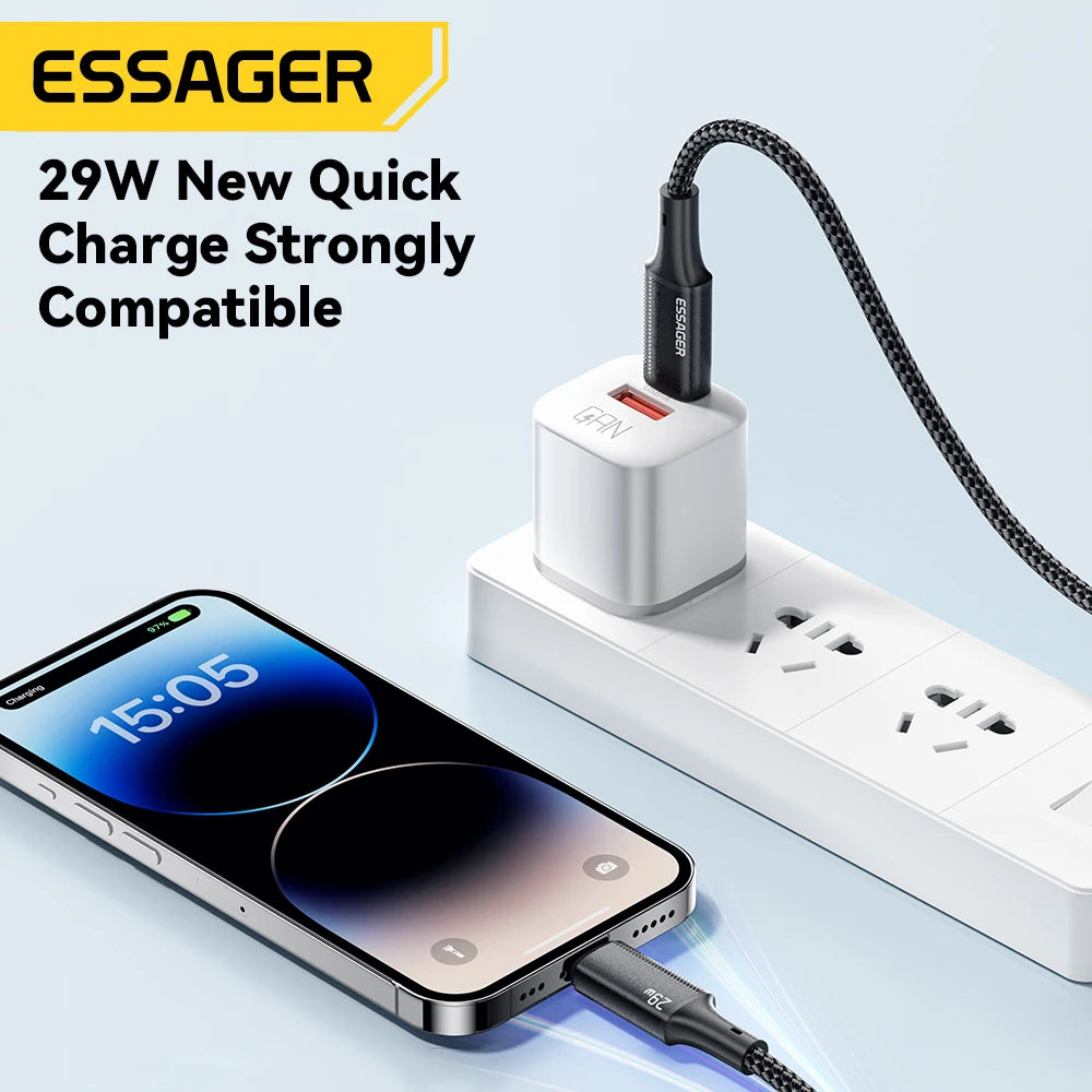 Essager USB-C to Lightning Cable — Fast Charging for iPhone & iPad