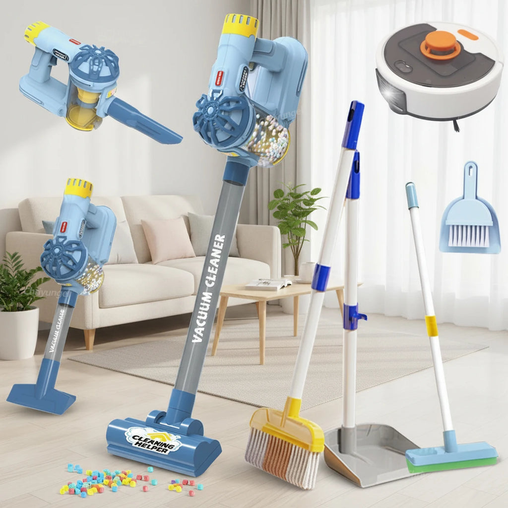 Kids Electric Vacuum Cleaner Toy Set – Simulation Housekeeping Role Play Educational Toy for Toddlers