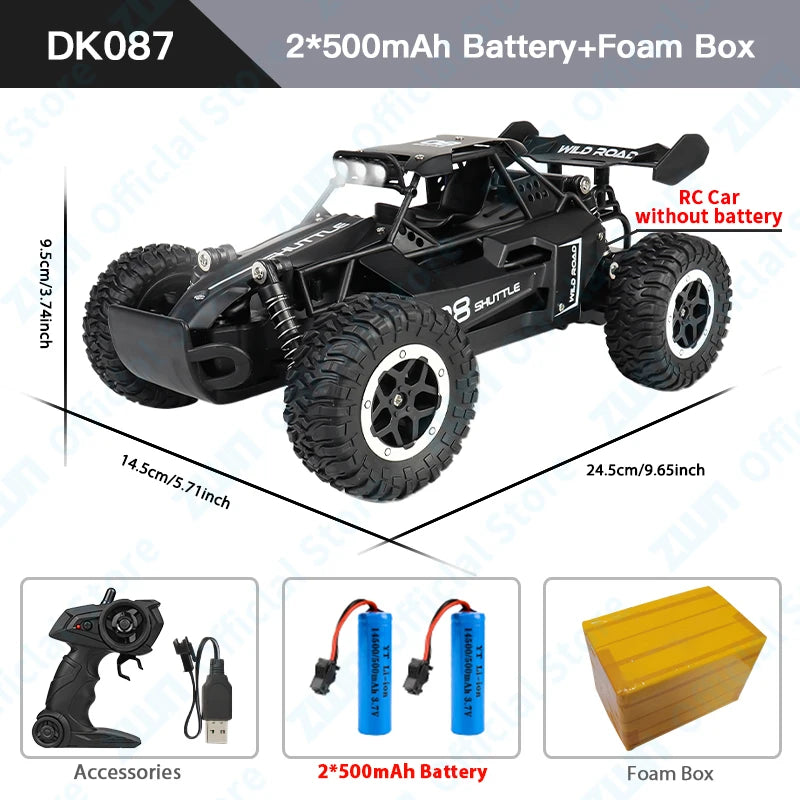 ZWN 1:16 / 1:20 Scale 2WD RC Off-Road Climbing Car with LED Light – Outdoor Kids Gift