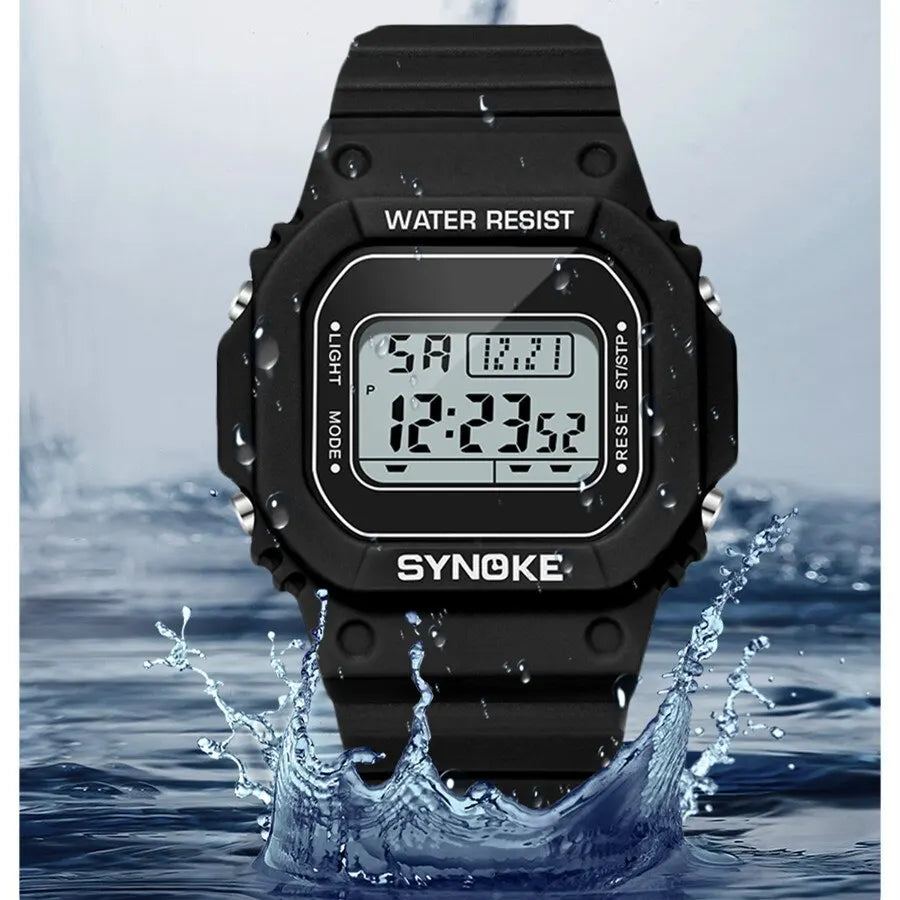 SYNOKE Men's Military Digital Watch | Outdoor Sport Retro Waterproof Multifunctional Luminous Wristwatch