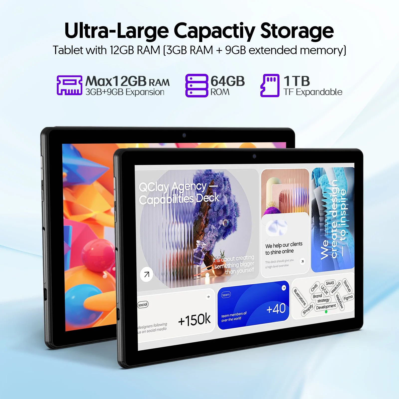BAKEN 10.1" Android 16 Tablet – 12GB RAM, 64GB, Wi-Fi 6, 6000mAh