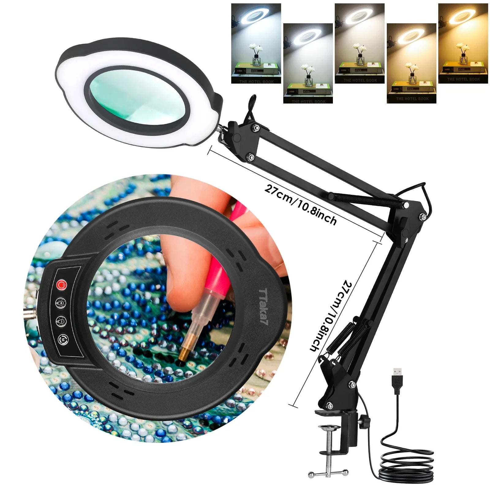 72-LED Illuminated Magnifier with 3-Color Lighting
