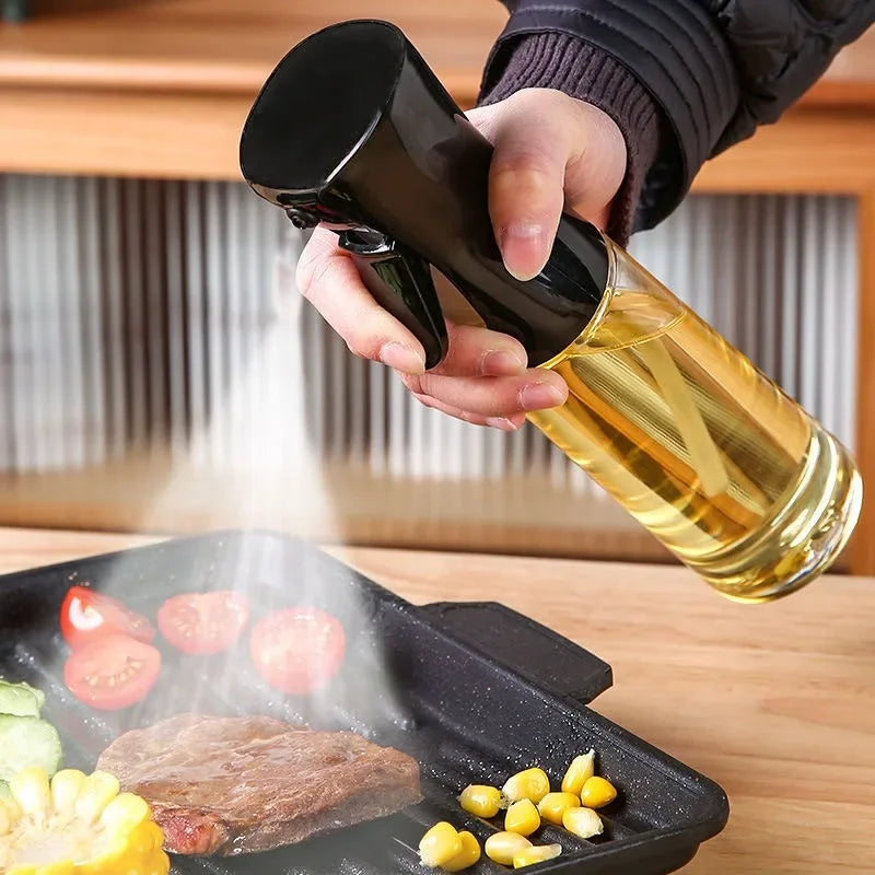 Spray Less. Cook Better. — Reusable Oil Mist Spray Bottle | Food Grade, Olive Oil & Vinegar Dispenser, 200/300/500ml, Black & White
