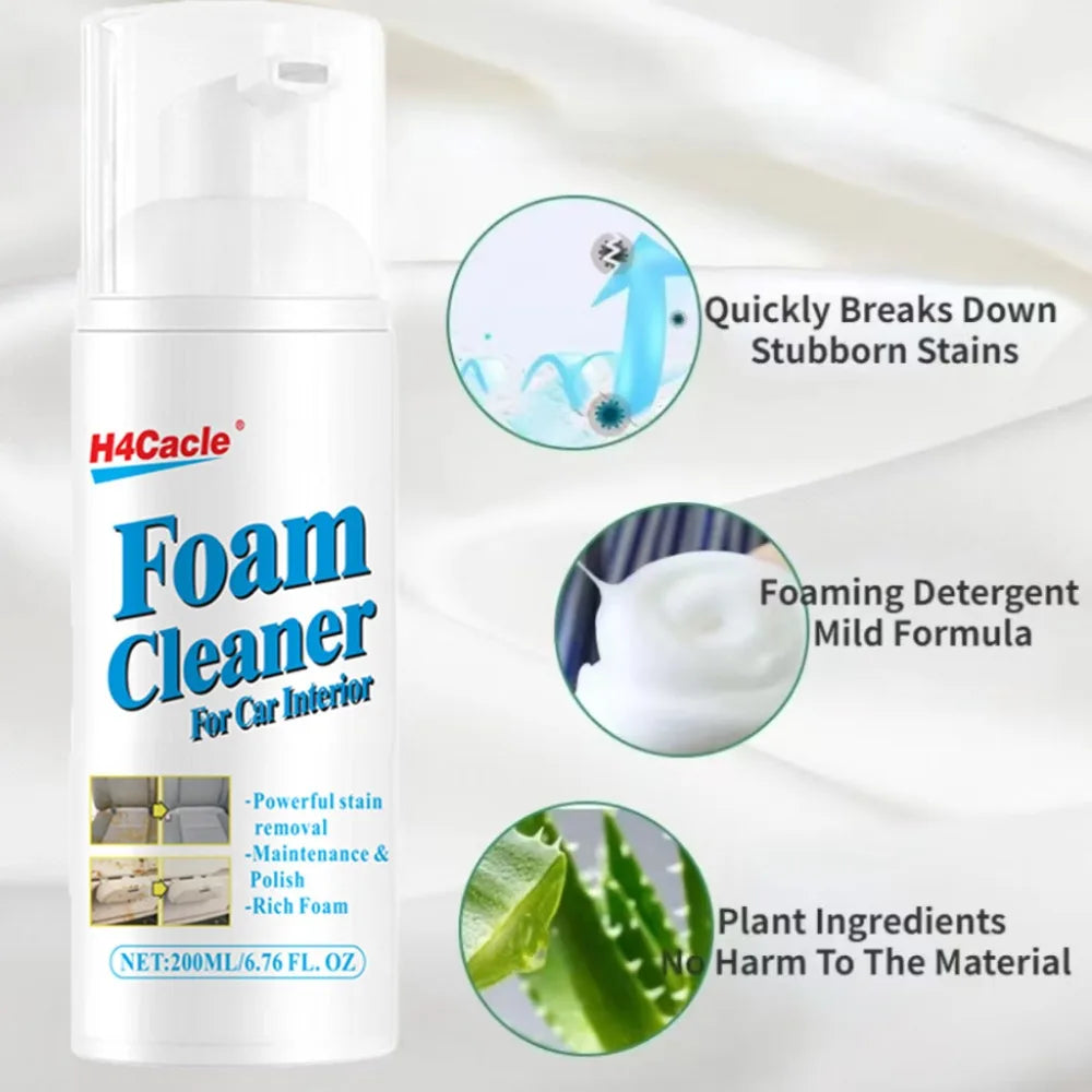Heavy-Duty Foam Cleaner Spray – Multi-Surface Degreaser for Car Interiors, Home & Kitchen, 100ml or 200ml