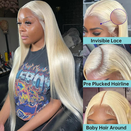 613 Blonde Lace Front Wig Human Hair 13X6 Hd Lace Frontal Wig 13X4 Straight Lace Front Wigs 4X4 Closure Wig For Women 30 38 Inch