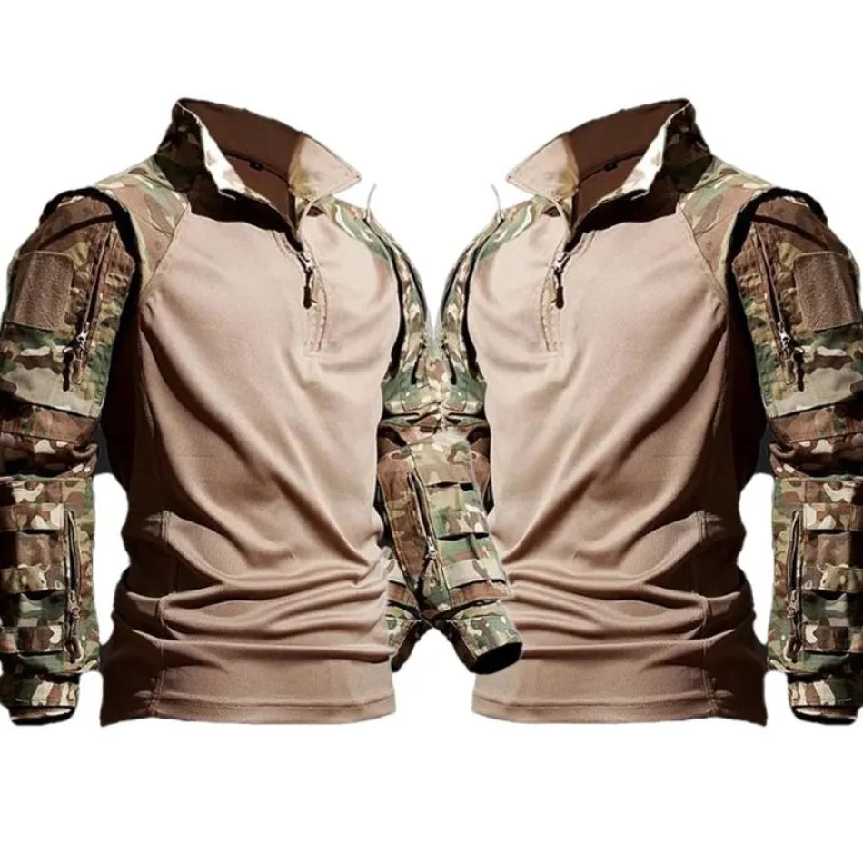 Men's Tactical Camo Combat 2-Piece Set – Waterproof Quick-Dry Hunting Training Suit