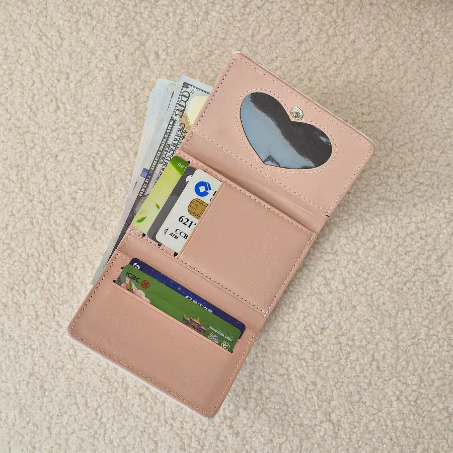 Girl's Dream Spring Picnic Wallet – Cute Rabbit & Bear Design, Anti-Degaussing Multi-Card Coin Purse