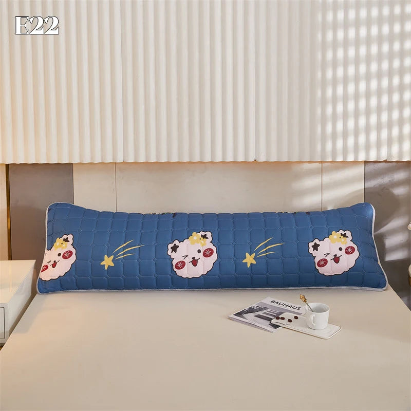 Quilted Long Body Pillow Case – Soft Cotton Cartoon Print, 120/150/180cm
