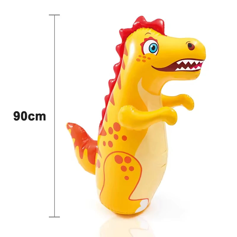 90cm Inflatable Tumbler Boxing Punching Bag for Kids – Dinosaur Standing Bop Bag, CE Certified, Ages 3+