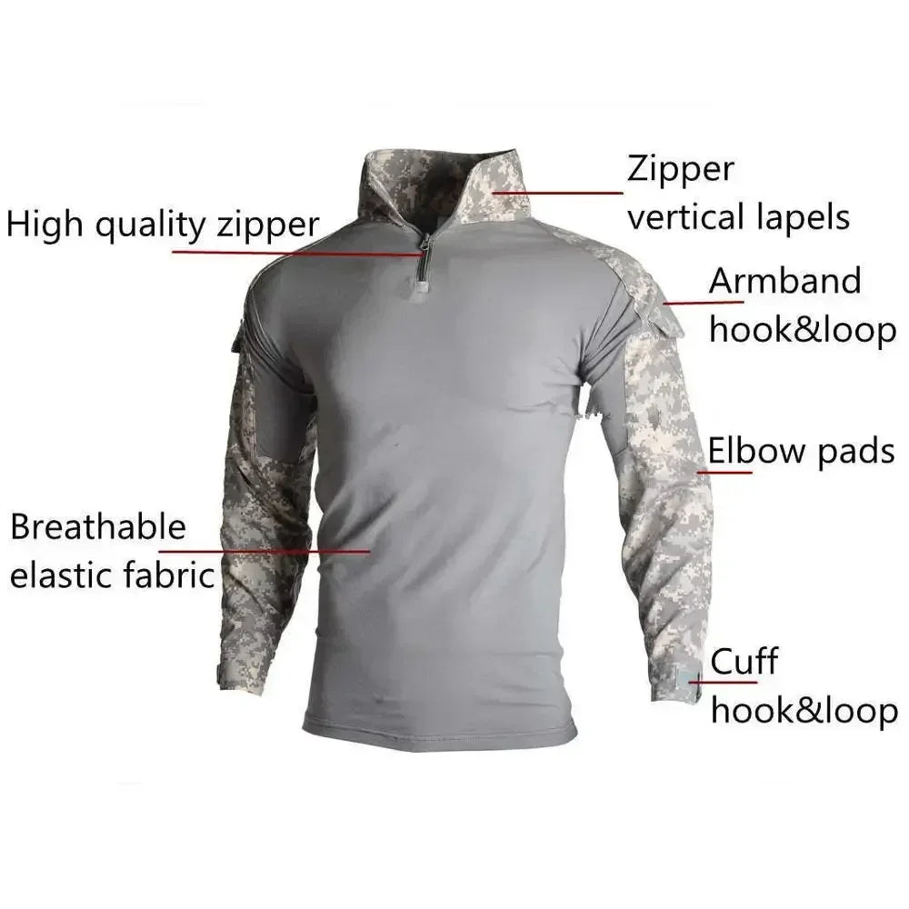 Men's Tactical Outdoor Training Suit – Hunting Shirt, Cargo Pants & Multi-Piece Uniform Set