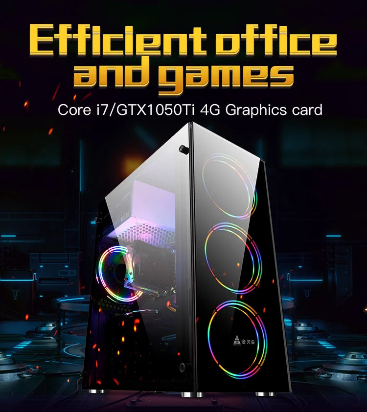 Aotesier Gaming Desktop PC – Intel i7 Core, 8GB/16GB RAM, 256GB SSD, Tempered Glass, Win10