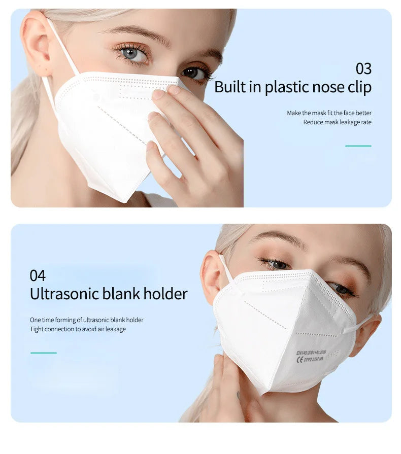 KN95 FFP2 Black Face Masks — CE Certified 5-Layer Protection (10-200 Pack)