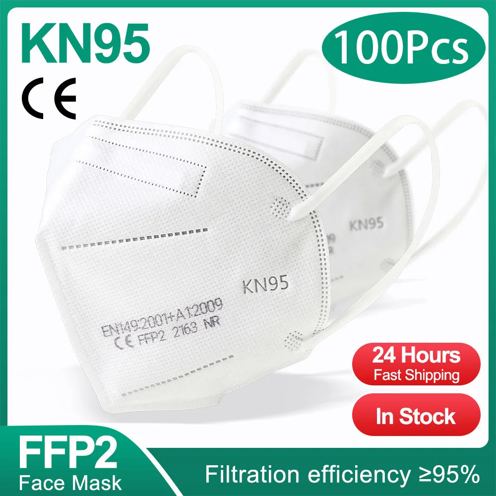 KN95 FFP2 Black Face Masks — CE Certified 5-Layer Protection (10-200 Pack)