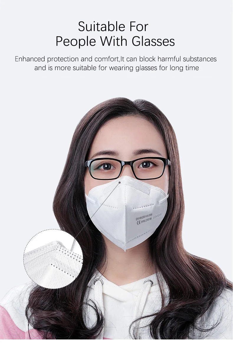 KN95 FFP2 Black Face Masks — CE Certified 5-Layer Protection (10-200 Pack)