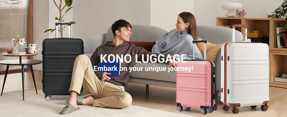 Kono ABS Luggage Set – TSA Lock & Spinner Wheels