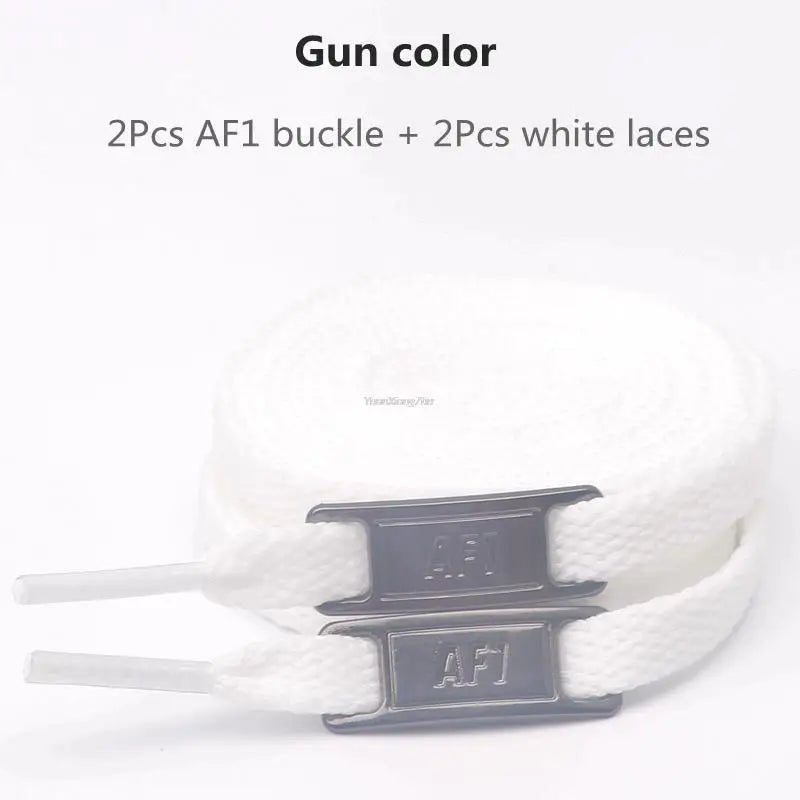 AF1 Shoelaces Combination Set — White Flat Laces & Shoe Decoration for Air Force One Sneakers - Authority Asset Brand