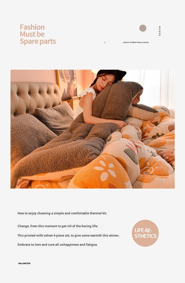 Double-Sided Lamb Fleece Winter Comforter – Thickened Velvet Warm Quilt, 5 Colors & 7 Fill Weights