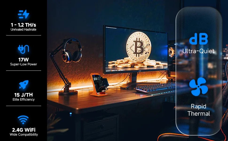 Bitaxe Gamma 601 Bitcoin Solo Miner — 1.2TH/s 18–25W BM1370 ASIC Open Source - Authority Asset Brand