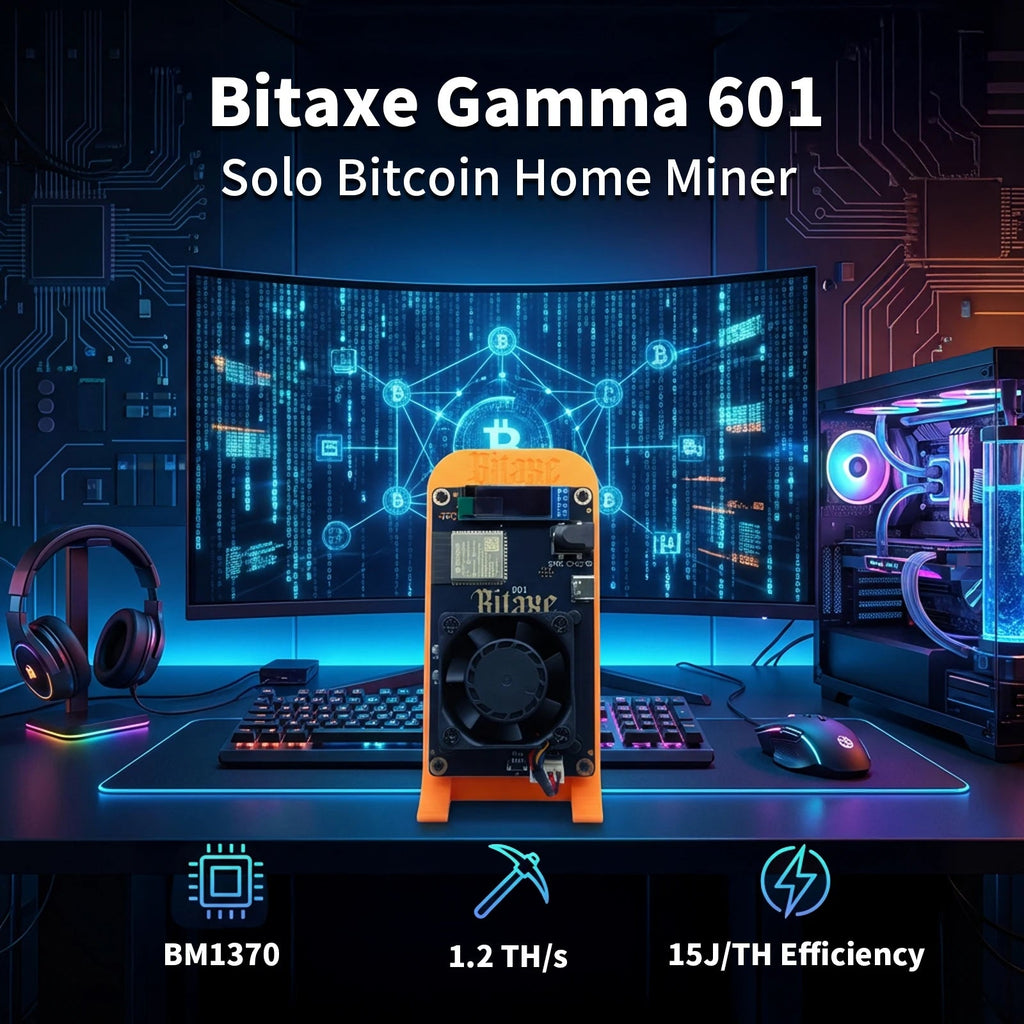 Bitaxe Gamma 601 Bitcoin Solo Miner — 1.2TH/s 18–25W BM1370 ASIC Open Source - Authority Asset Brand