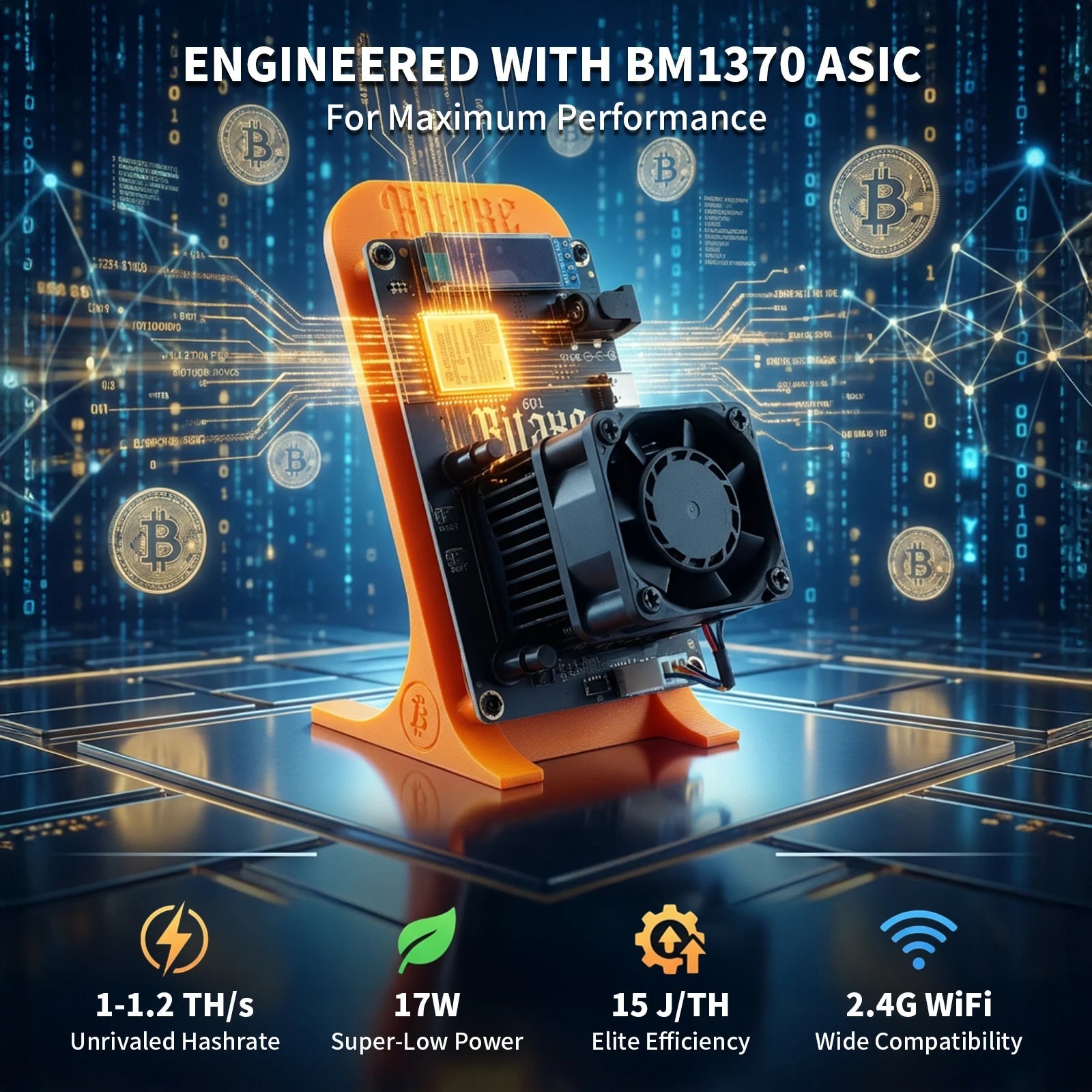 Bitaxe Gamma 601 Bitcoin Solo Miner — 1.2TH/s 18–25W BM1370 ASIC Open Source - Authority Asset Brand