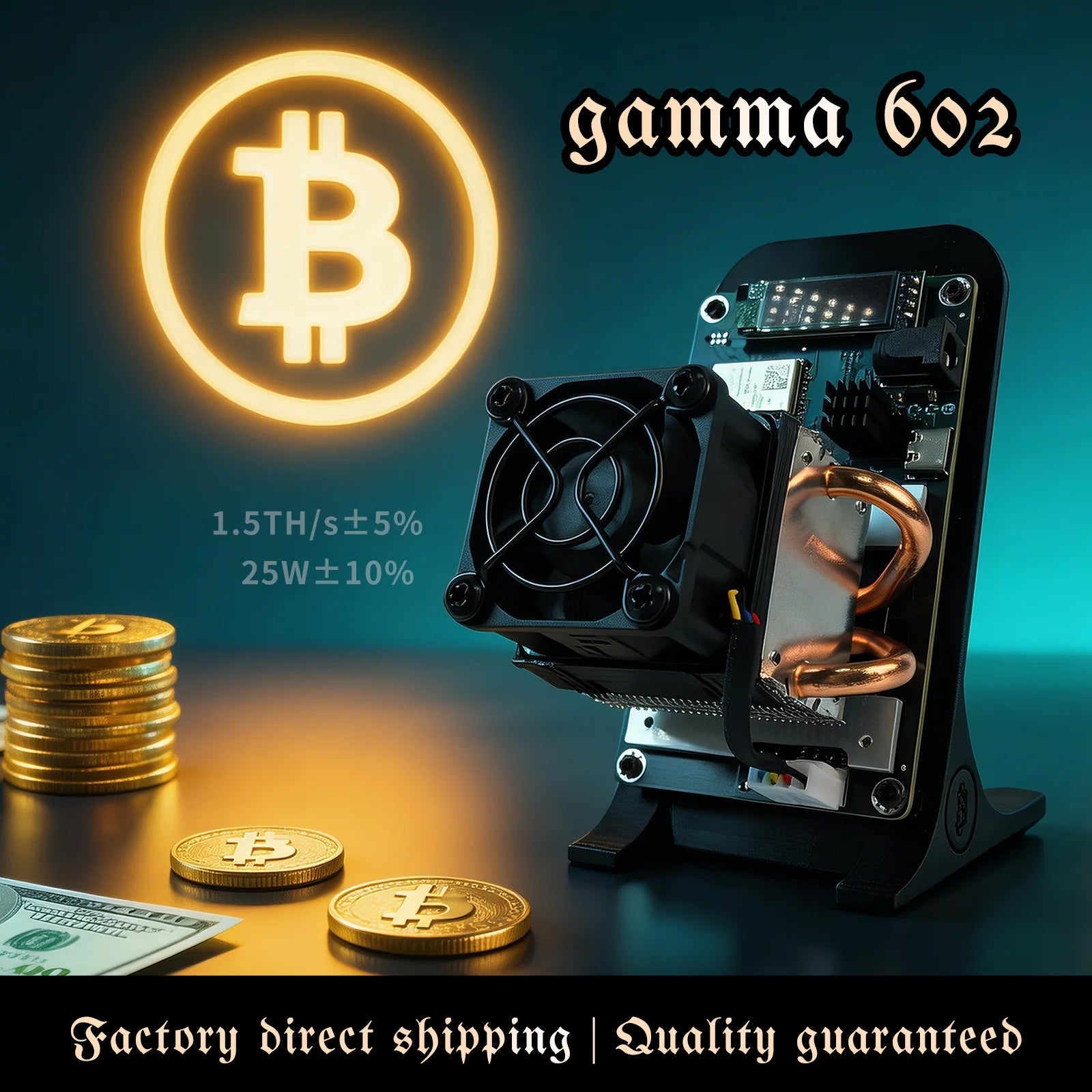 Bitaxe Gamma 601/602 Bitcoin Solo Miner — 1.5–1.8TH/s 25W Ultra Low Power SHA-256 ASIC - Authority Asset Brand