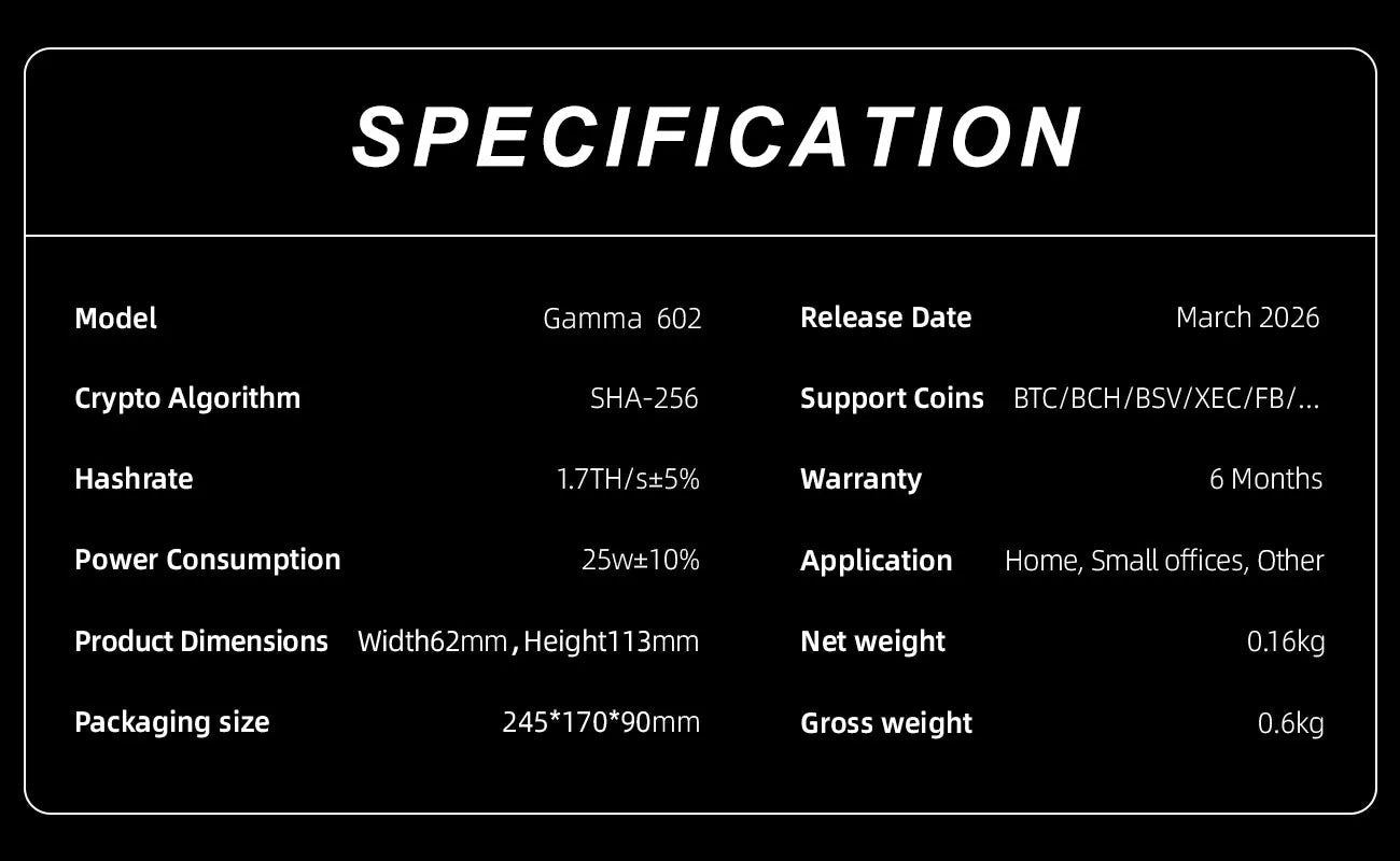 Bitaxe Gamma 601/602 Bitcoin Solo Miner — 1.5–1.8TH/s 25W Ultra Low Power SHA-256 ASIC - Authority Asset Brand