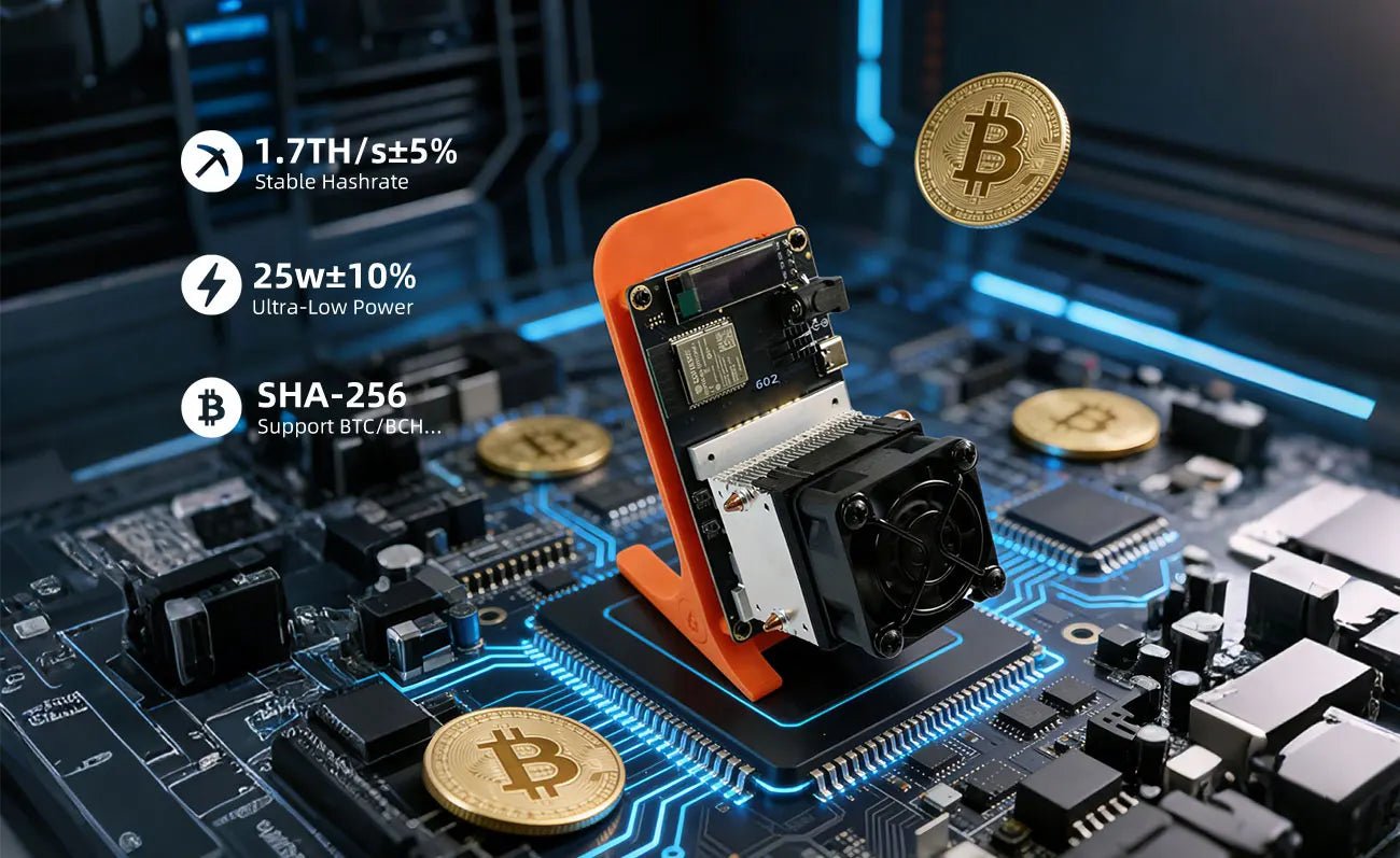 Bitaxe Gamma 601/602 Bitcoin Solo Mining Machine — 1.7–1.8TH/s Overclockable Open Source ASIC - Authority Asset Brand