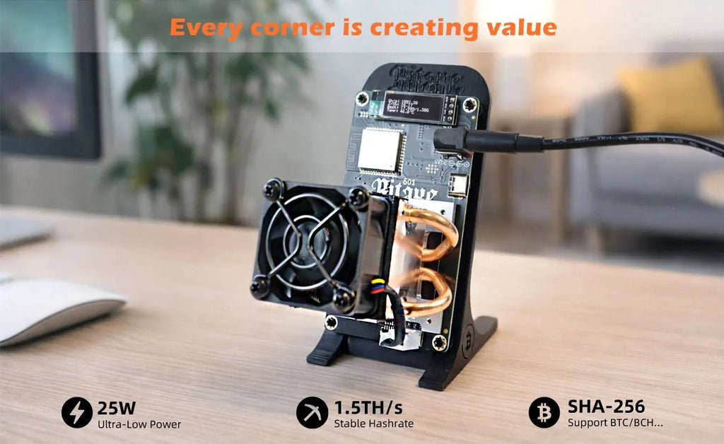 Bitaxe Gamma 602 Bitcoin Solo Miner — 1.5–1.7TH/s BM1370 Open Source with Power Supply - Authority Asset Brand