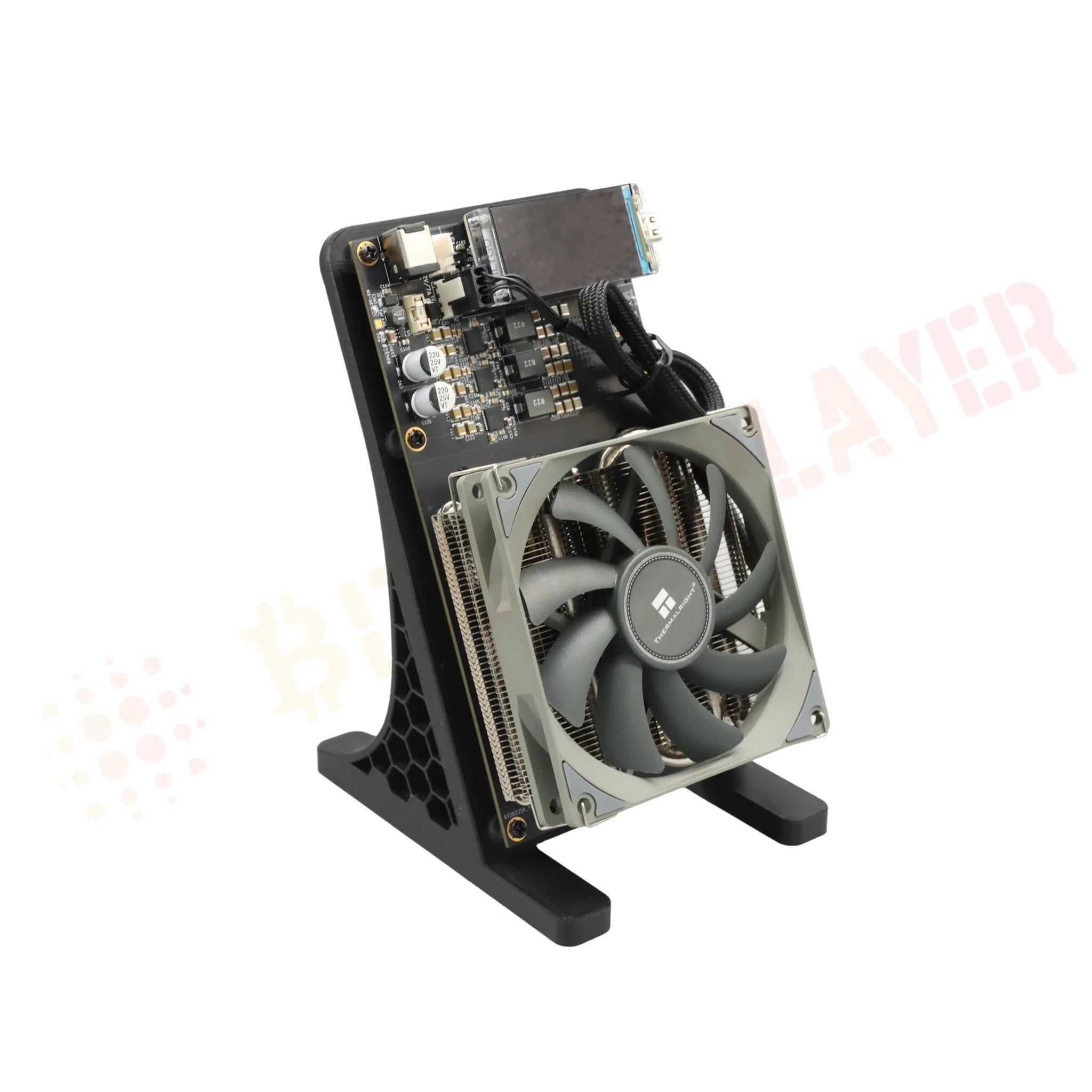Bitaxe NerdQaxe++ Bitcoin Miner — 4.8TH/s 68W 4×BM1370 ASIC with 120W Power Supply - Authority Asset Brand
