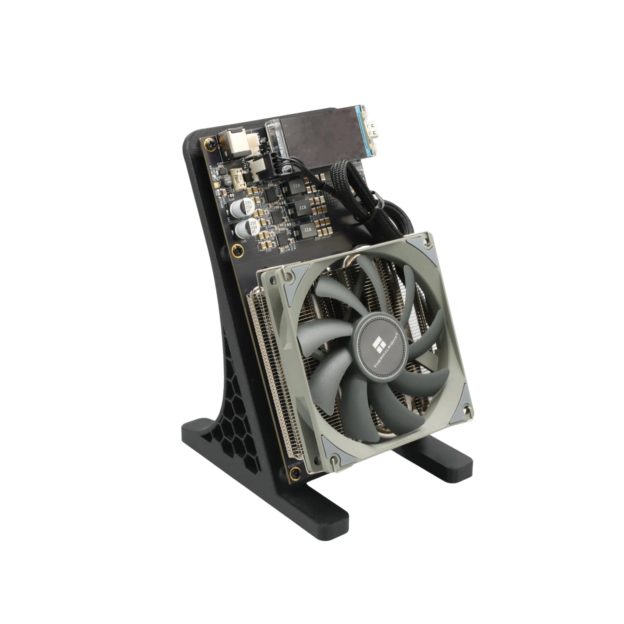 Bitaxe NerdQaxe++ Bitcoin Miner — 4.8TH/s 68W 4×BM1370 ASIC with 120W Power Supply - Authority Asset Brand