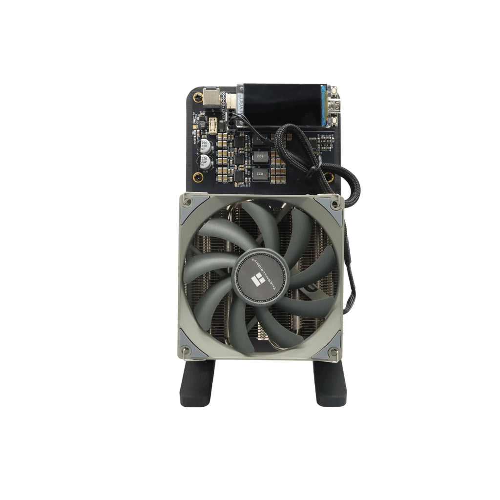 Bitaxe NerdQaxe++ Bitcoin Miner — 4.8TH/s 68W 4×BM1370 ASIC with 120W Power Supply - Authority Asset Brand