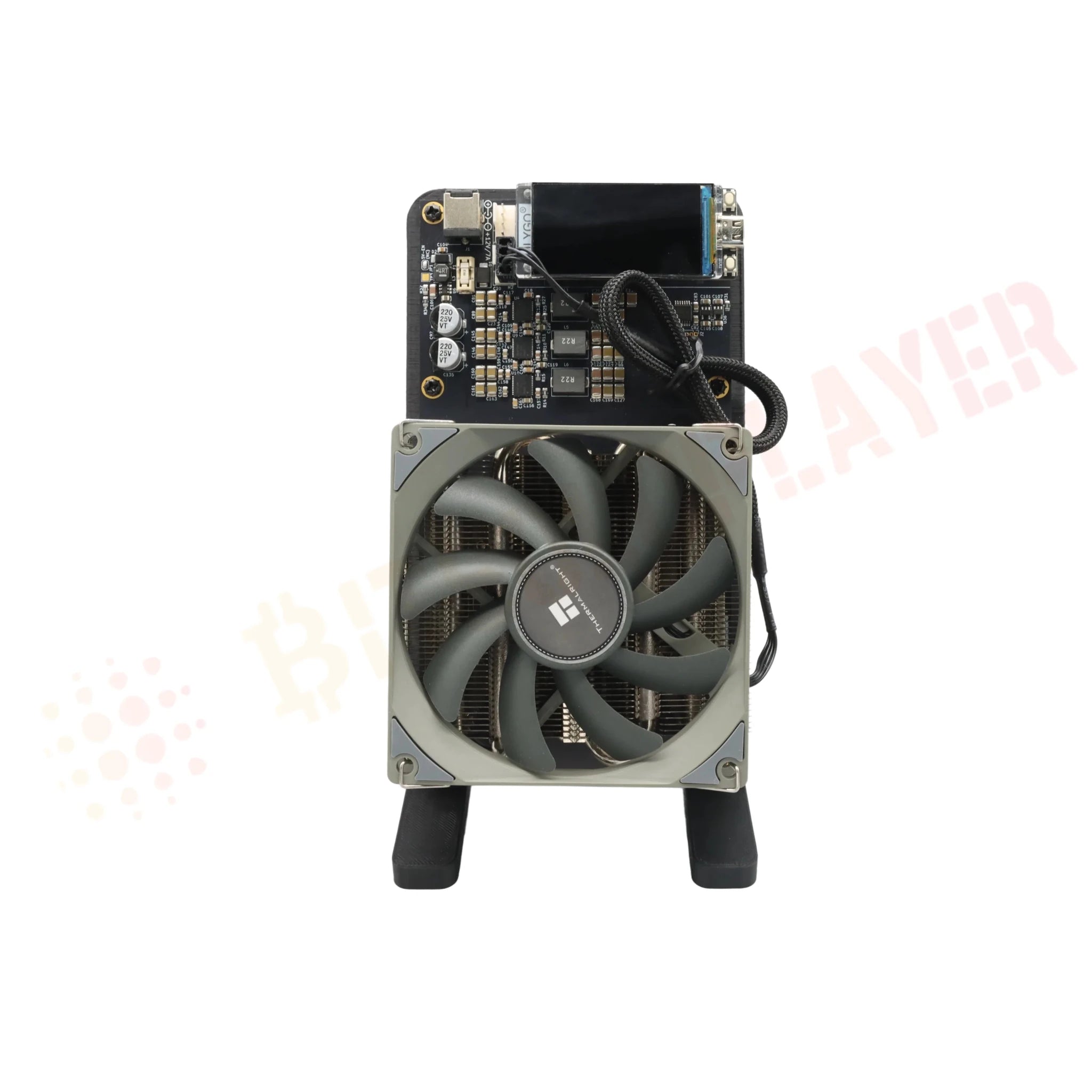 Bitaxe NerdQaxe++ Bitcoin Miner — 4.8TH/s 68W 4×BM1370 ASIC with 120W Power Supply - Authority Asset Brand