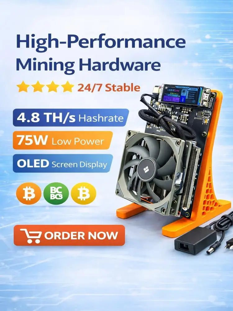 Bitaxe NerdQaxe++ Bitcoin Miner — 4.8TH/s 75W 2.4GHz WiFi Open-Source Solo Mining Machine - Authority Asset Brand
