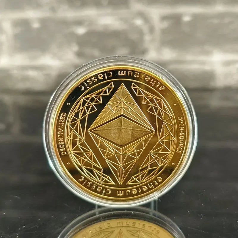 Bitcoin & Ethereum Commemorative Coin Medal — Gold & Silver Crypto Collector's Coin - Authority Asset Brand