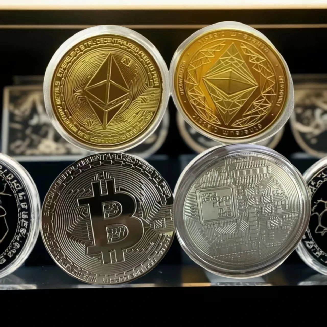 Bitcoin & Ethereum Commemorative Coin Medal — Gold & Silver Crypto Collector's Coin - Authority Asset Brand