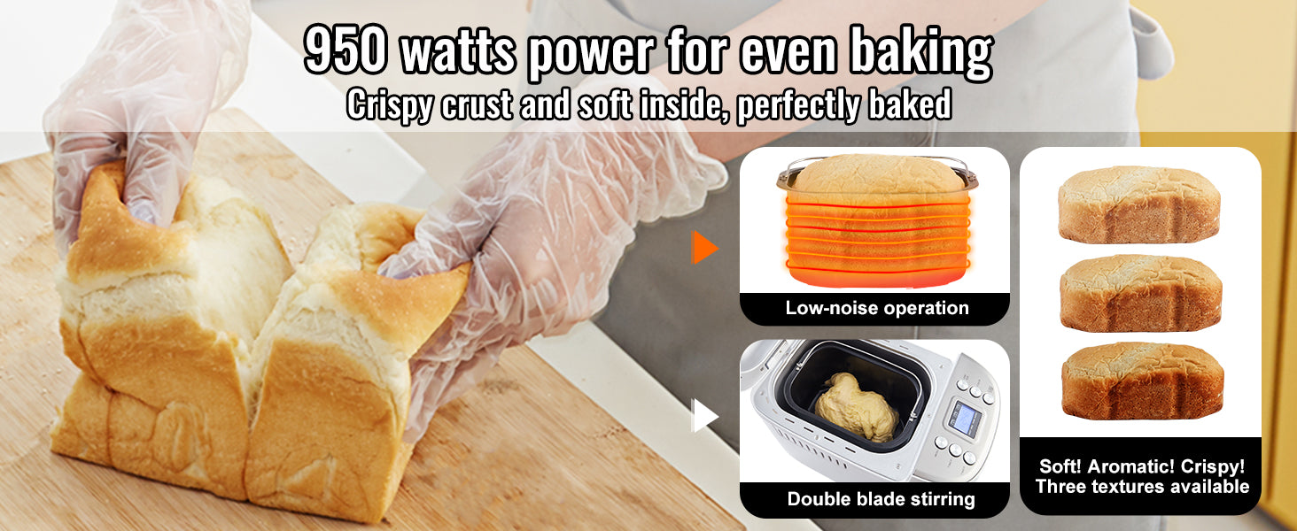 15-in-1 Automatic Bread Maker — 2/3 lb Dough Machine, Nonstick Ceramic Pan, Gluten-Free Setting