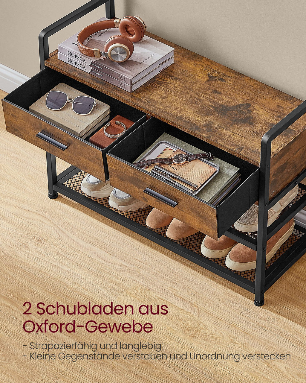 VASAGLE Coat Rack with Shoe Bench – Separable Design, Entryway Hall Tree & Storage Organizer